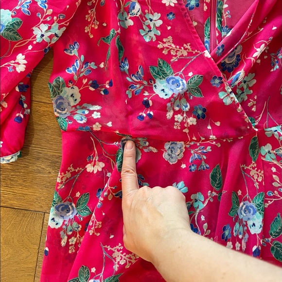 Calvin Klein Floral Overlay Faux Wrap Dress - please read description - Picture 8 of 8